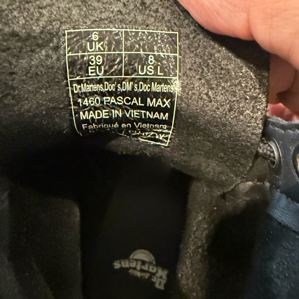 Dr. Martens 1460 Pascal Max Black Lace Up Boots Size 8 - Picture 4 of 7
